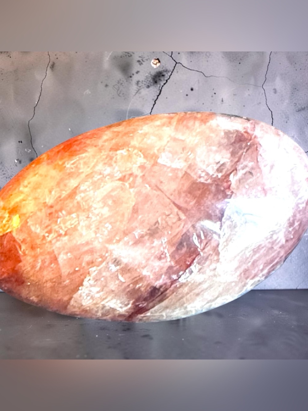 Fire Agate Quartz Crystal Palm